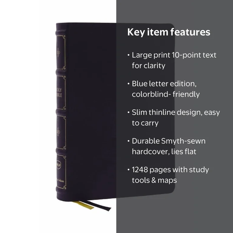Nkjv, Large Print Thinline Reference Bible, Blue Letter, MacLaren