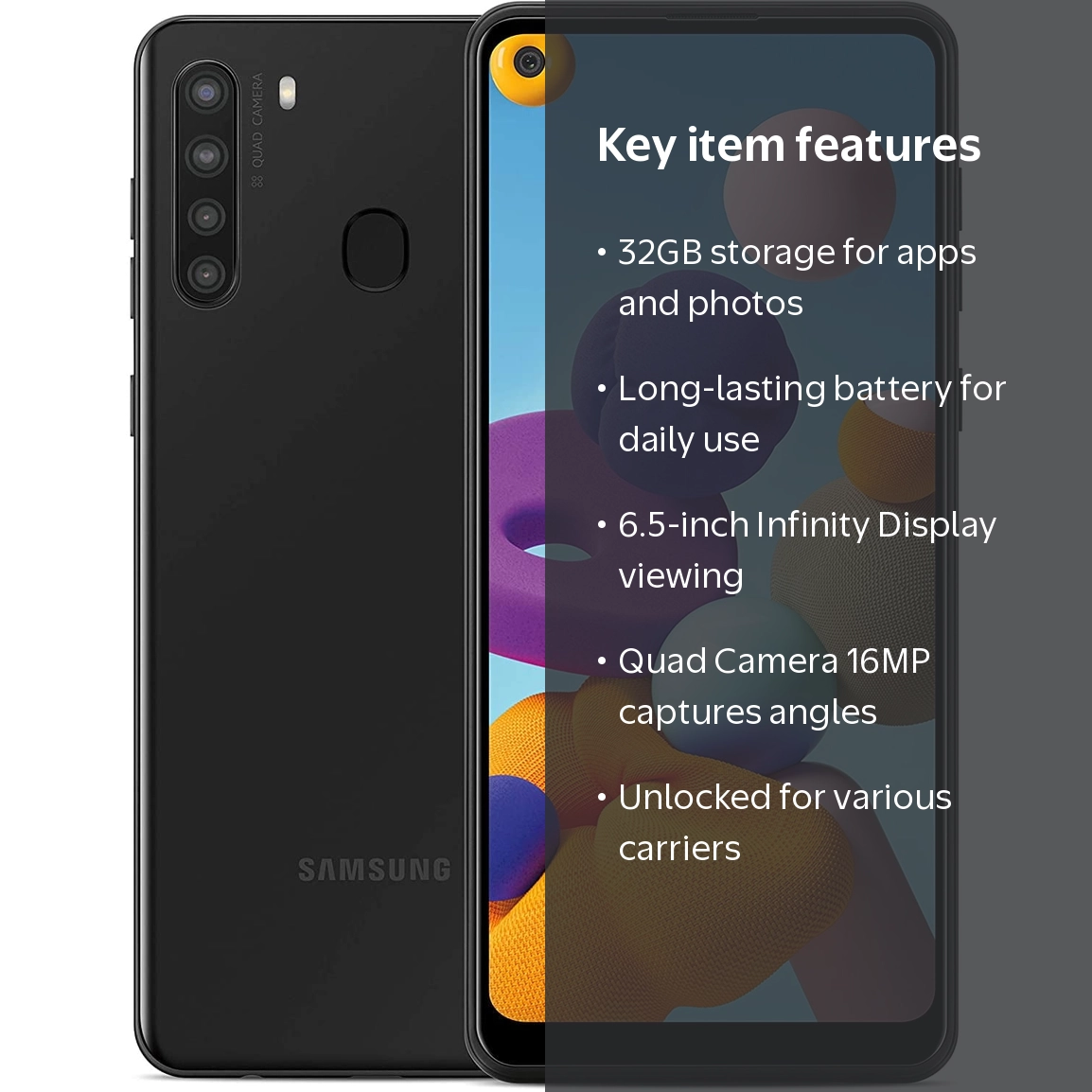 Pre-Owned Samsung Galaxy A21 32GB Smartphone (Unlocked), Black