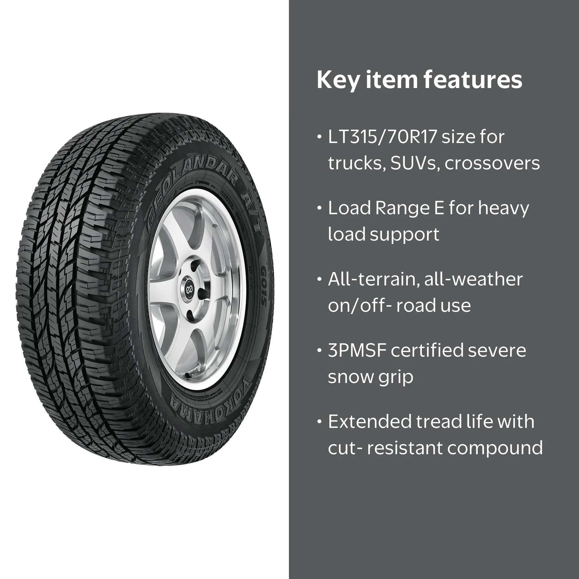 Yokohama Geolandar AT G015 All Terrain LT315/70R17 121/118S E