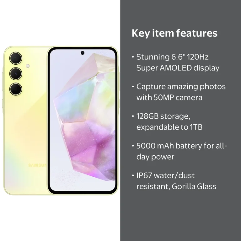 Samsung Galaxy A35 5G 128GB Dual-SIM Unlocked Android Mobile Phone
