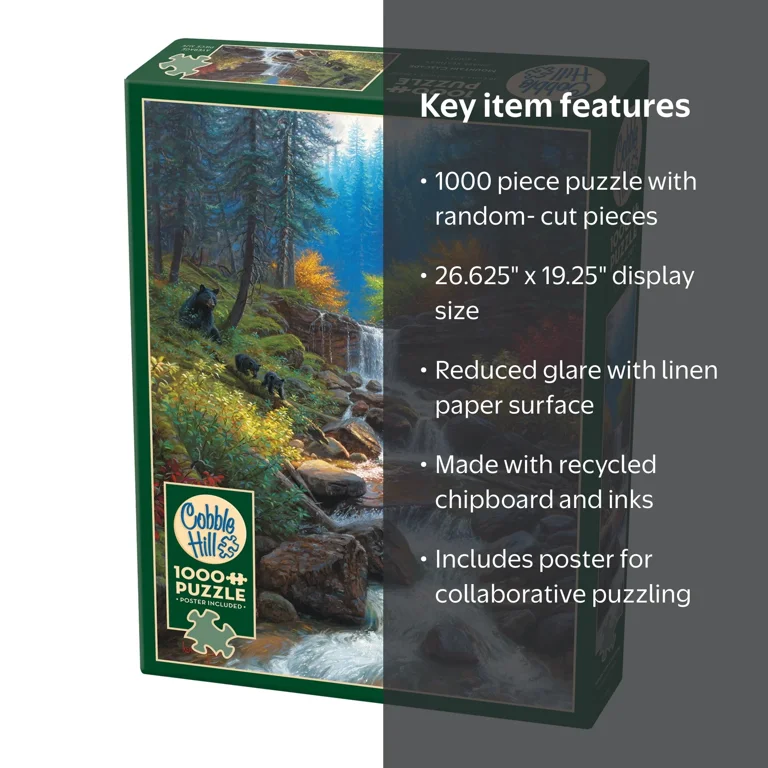 Cobble Hill 1000 Piece Puzzle: Mountain Cascade - Reference Poster
