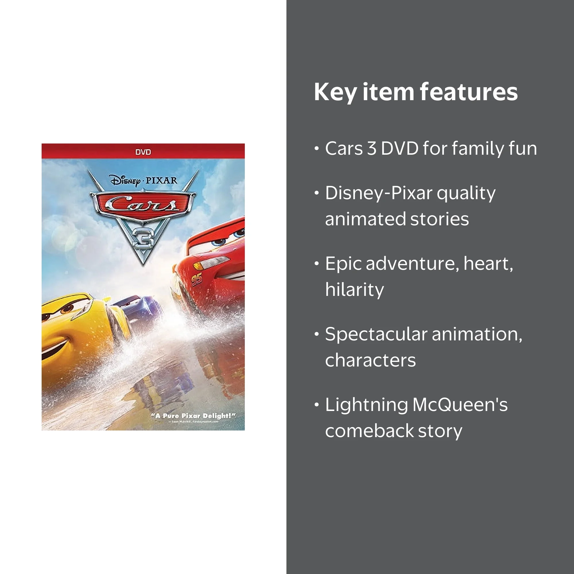 Disney Pixar's Cars 3: Lightning McQueen Adventure (DVD), Kids