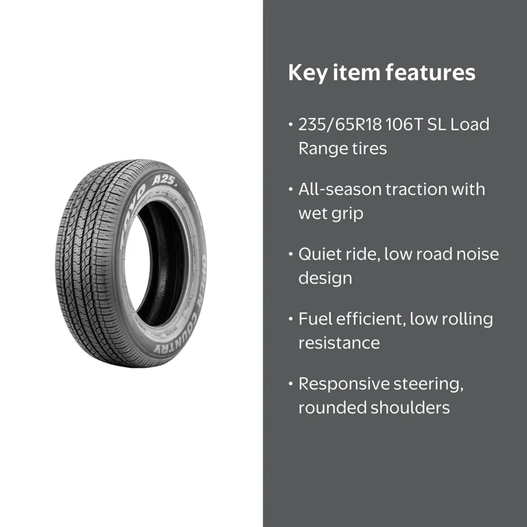 Toyo Open Country A25A P235/65R18 All-Season Tires for SUVs
