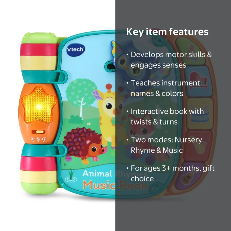 VTech Baby Animal Rhymes Music Book Baby and Toddler Toys