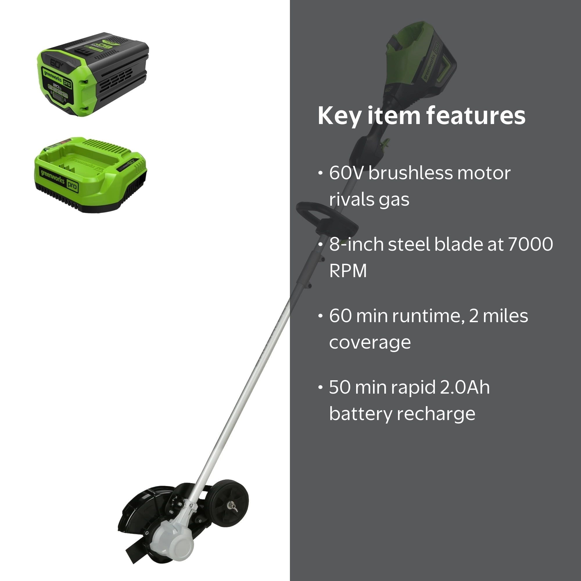 Greenworks, Edger Kit, 60V 8