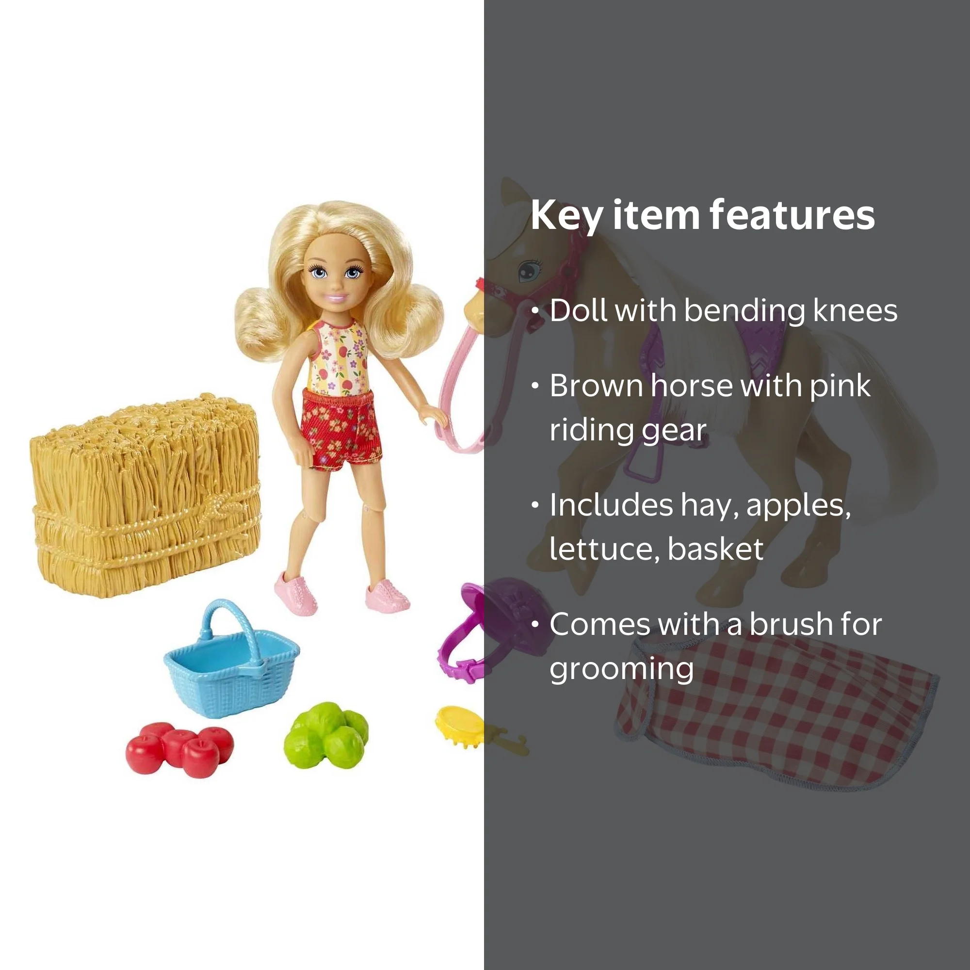 Barbie Club Chelsea Doll & Horse, Sweet Orchard Farm Blonde Small