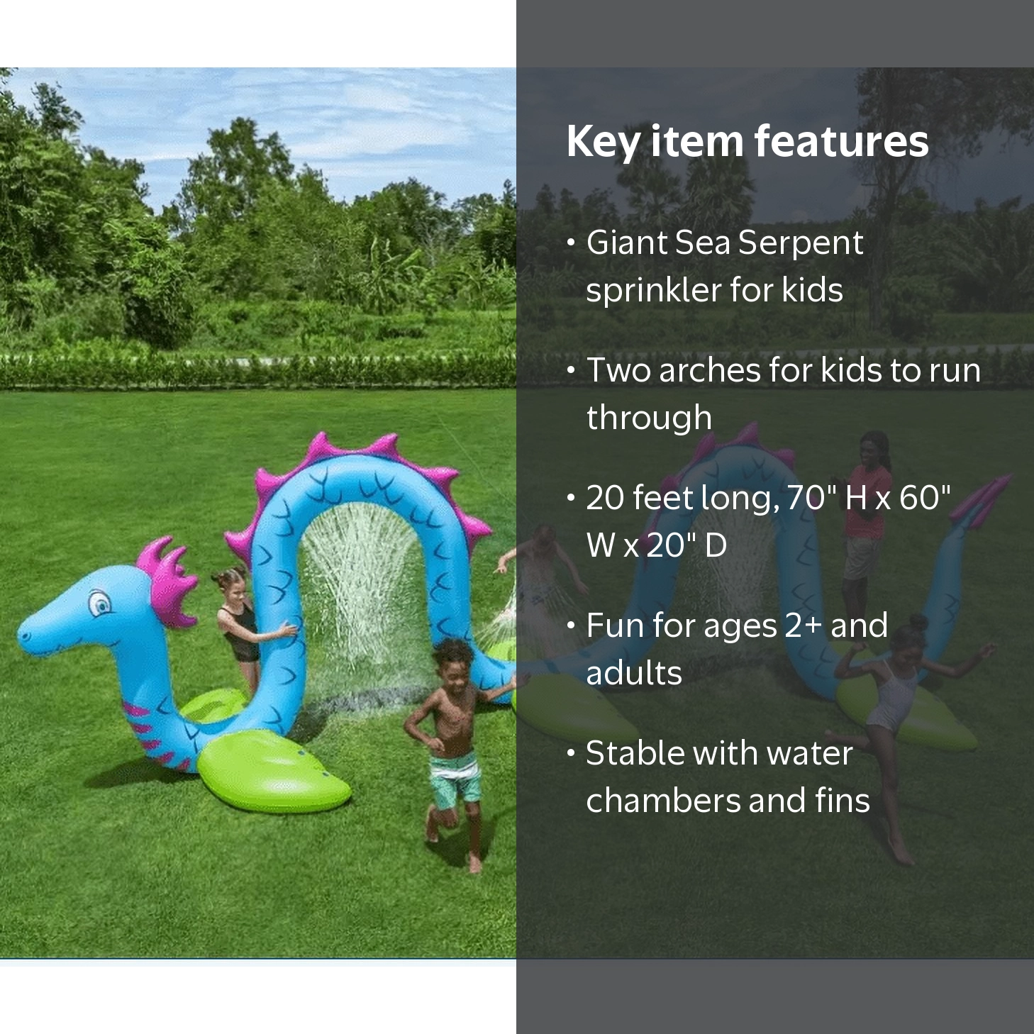 H20GO! Giant Sea Serpent Water Toy: Inflatable Sprinkler for Kids