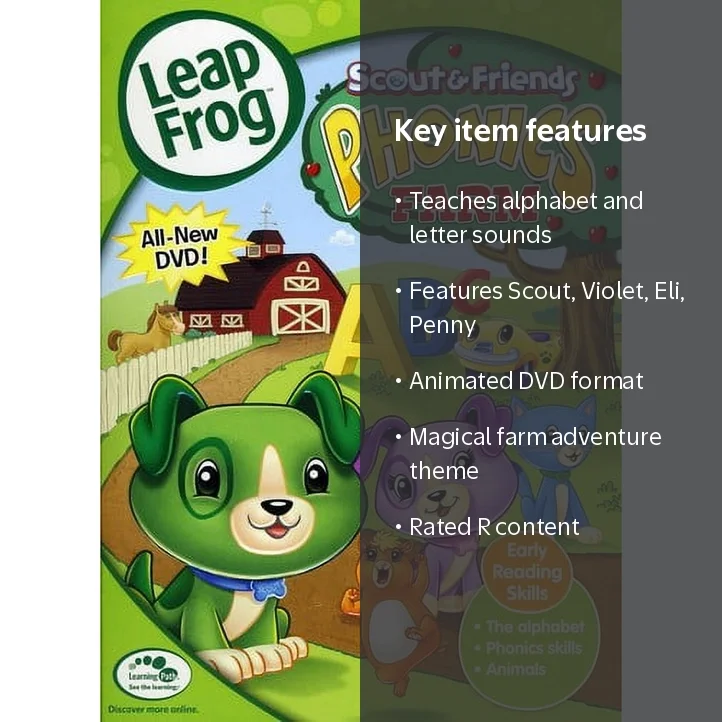 phonics LeapFrog Scout & Friends 4枚組DVD Lionsgate Scout & Friends Phonics Farm DVD, Animation - Walmart.com