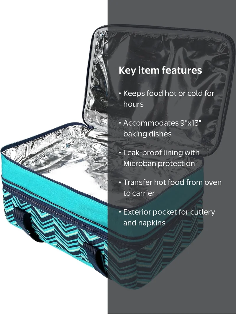 Arctic Zone Expandable Thermal Insulated Food Carrier, Large, Teal