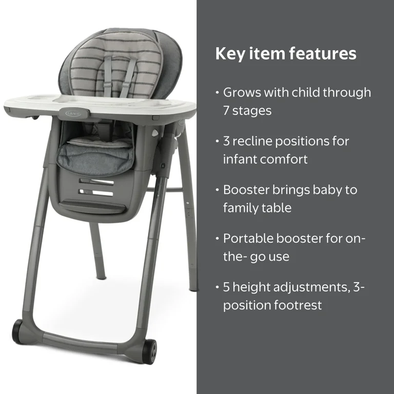 Graco, High Chair, 7-in-1 Foldable Infant to Toddler - Walmart.com