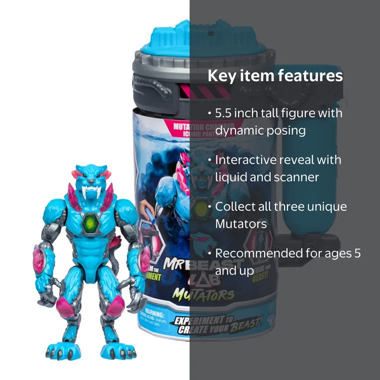 MrBeast Lab, Mutator Action Figure, Blue, 5.5 inch - Walmart.com