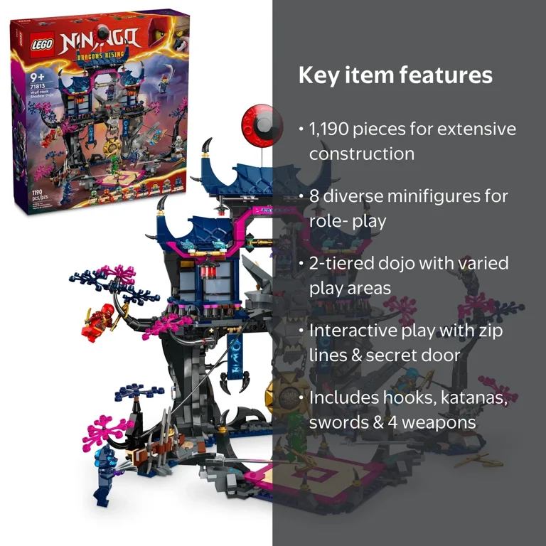 LEGO, Building NINJAGO Figures Dojo Set 71813, Shadow Wolf Mask