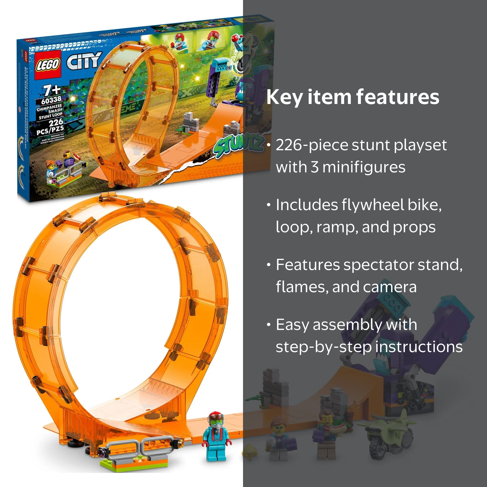 LEGO City Stuntz Race Set: Smashing Chimpanzee Stunt Loop 60338