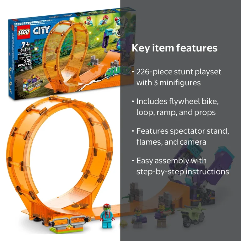 LEGO City Stuntz Race Set: Smashing Chimpanzee Stunt Loop 60338
