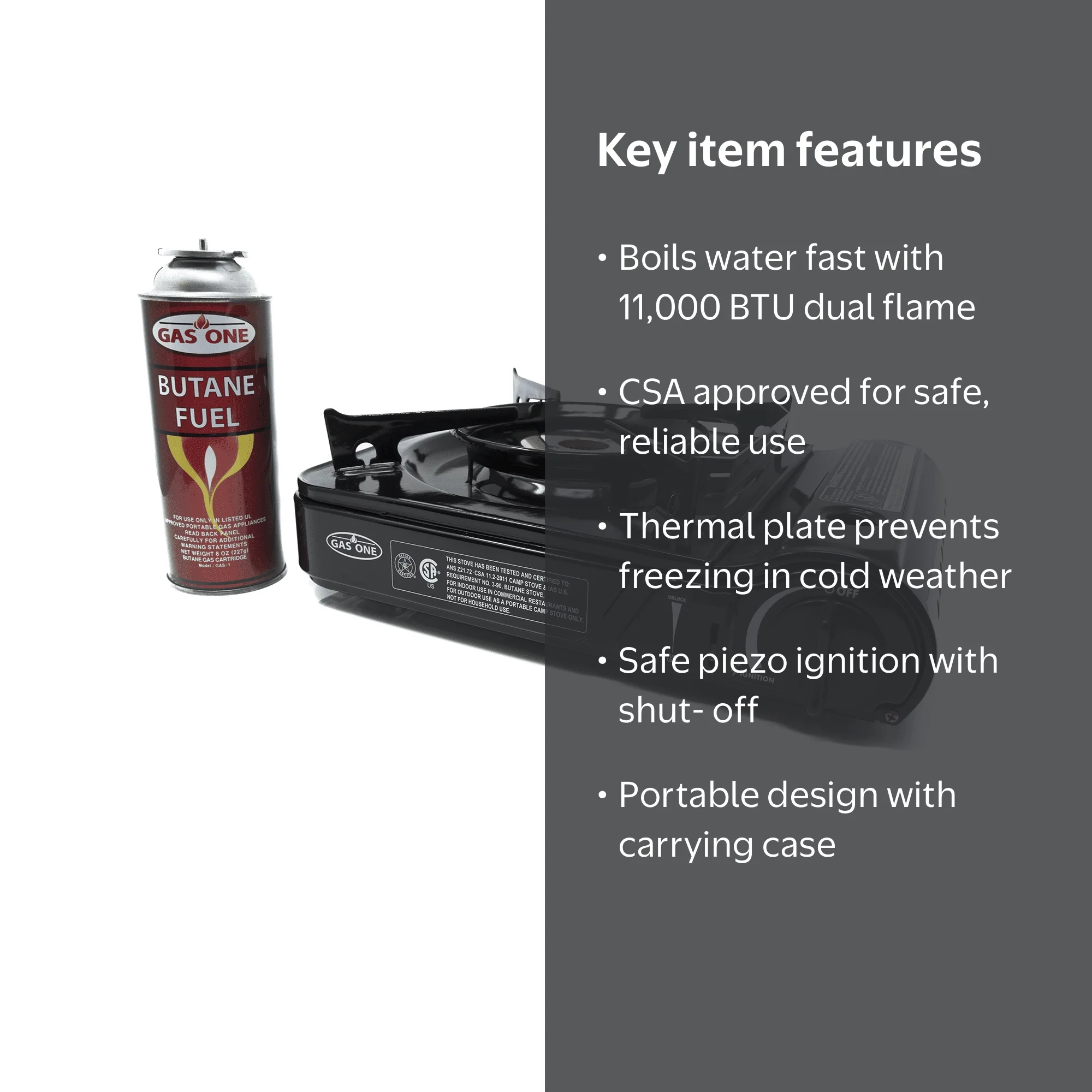 GAS ONE GS-3800DF Brass Head Burner with Dual Spiral Flame 11,000