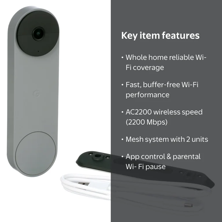 Google Nest Wifi 2 Pack - Home Network System with AC2200 Mesh