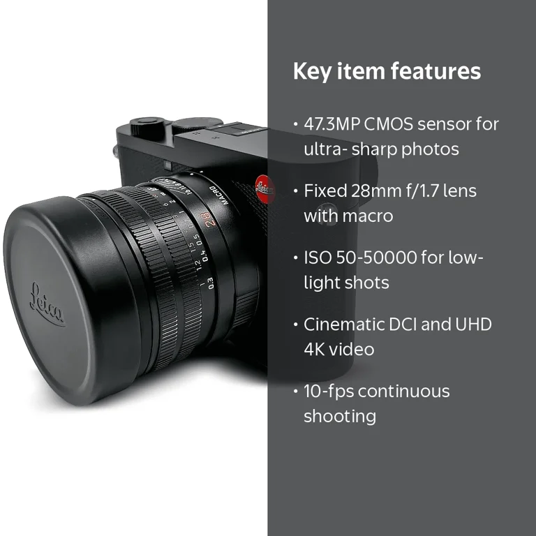 Leica Q2 Semi-Professional Point Shoot Digital Camera (Black) with