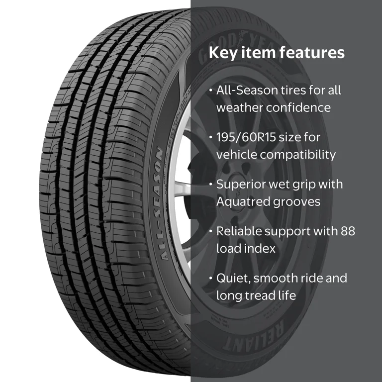 Goodyear Reliant All-Season Tire 195/60R15 88V Fits Ford Focus SE