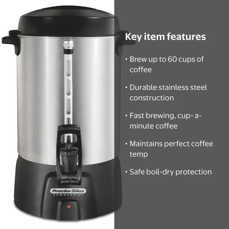 Proctor Silex¬Æ Commercial, Coffee Urn, 60 Cup, Hot Beverage