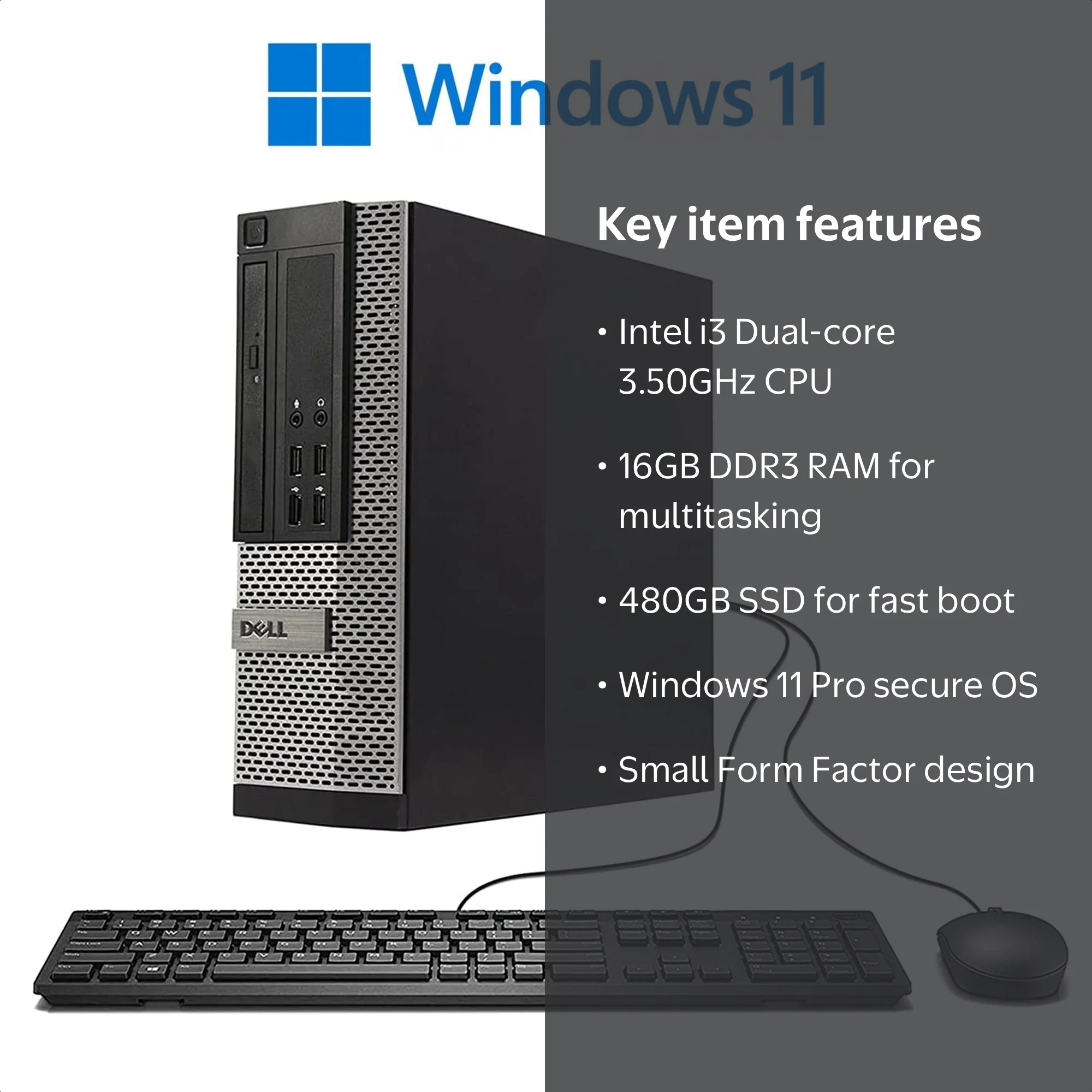 Restored Windows 11 Pro Dell OptiPlex 3020 Desktop Computer, Intel