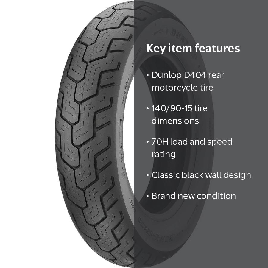 Dunlop, Rear Motorcycle Tire, 140/90-15, Black Wall - Walmart.com