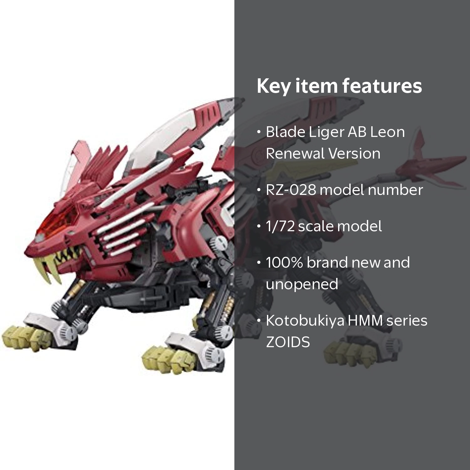 Kotobukiya Zoids RZ-028 Blade Liger AB Leon Renewal Version Scale