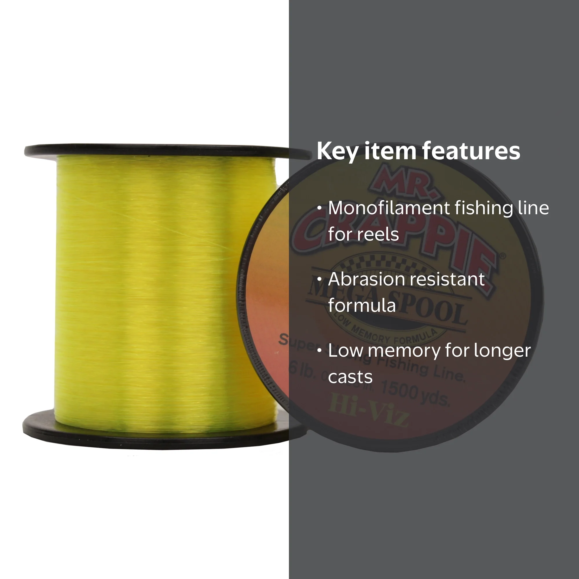 Lew's Mr. Crappie Monofilament Fishing Line for Reels, Abrasion
