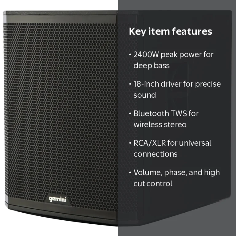 Free Shipping! Gemini Sound 18-Inch Bluetooth Subwoofer - 600W RMS
