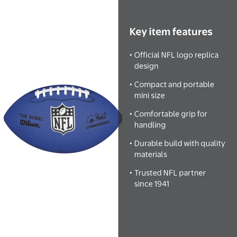 Wilson NFL Duke Mini Replica Football - Blue, Mini Size - Walmart.com