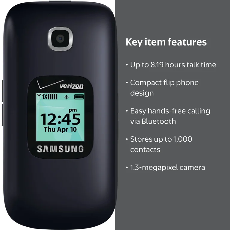 Android 14コアプロセッサ、12GB+128GBストレージ Verizon Wireless Samsung Gusto 3 128MB Prepaid Smartphone, Black
