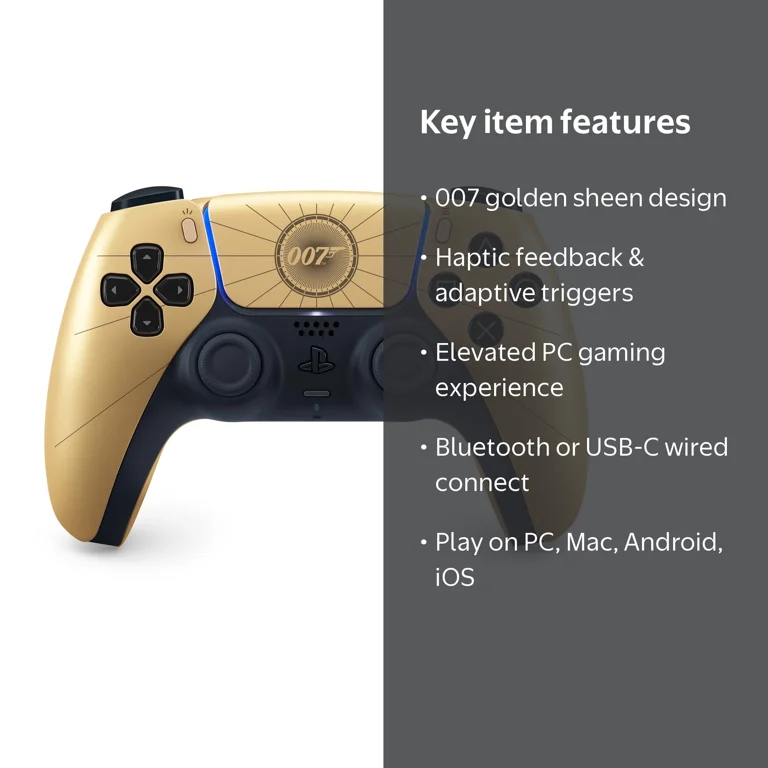 PlayStation, DualSense Wireless Controller, 007 First Light, Gold