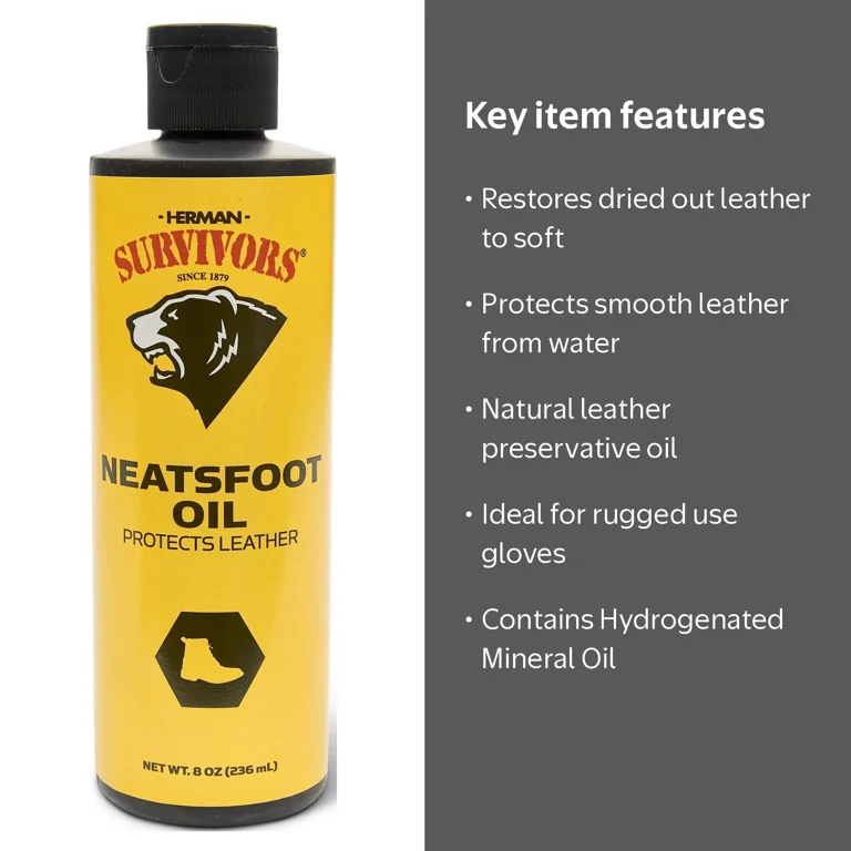 Herman Survivors Neatsfoot Oil Preserve Leather Conditioner Clear