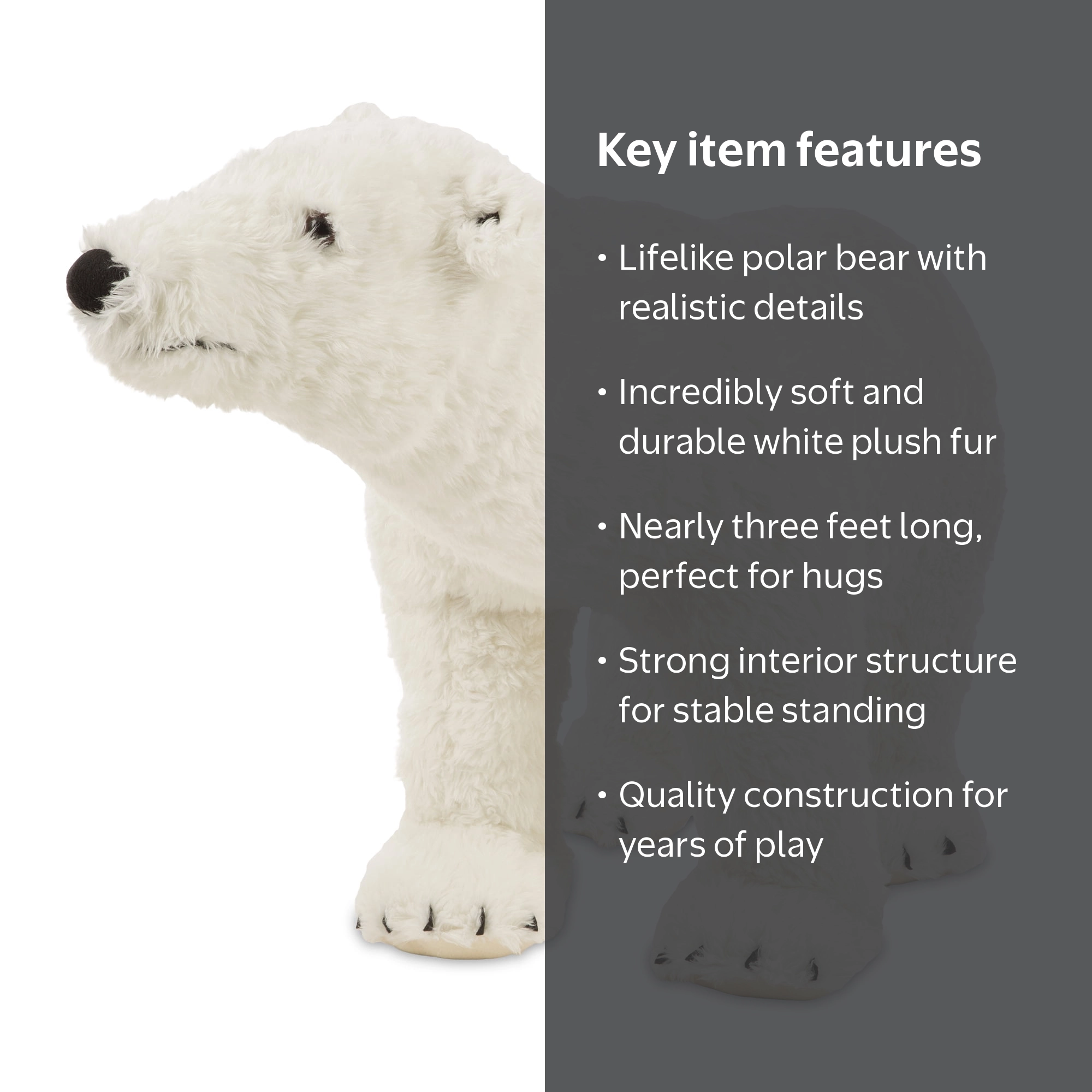 Melissa & Doug Giant Polar Bear - Lifelike Stuffed Animal (nearly