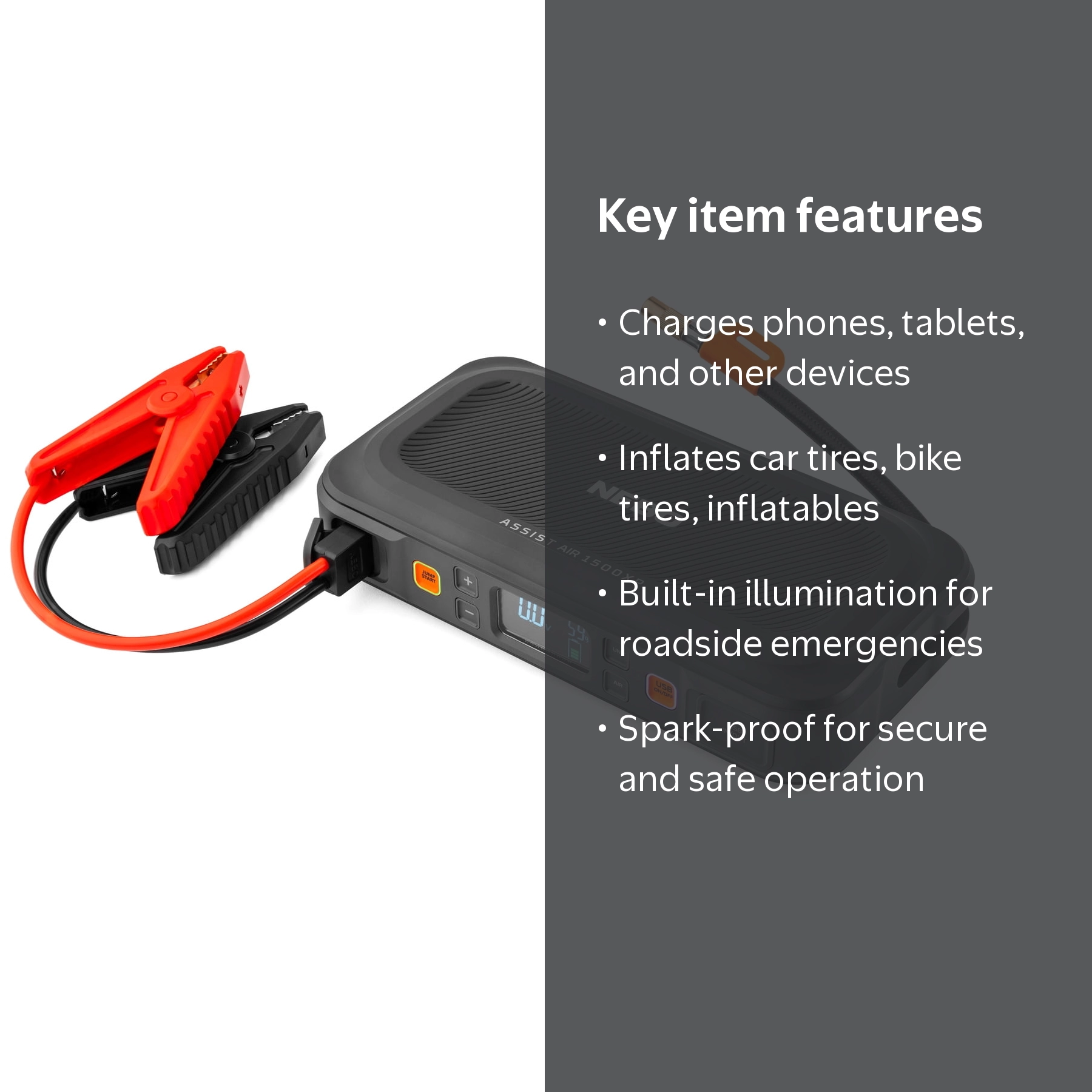 NEBO Assist 1500 Amps Jump Starter with Power Bank, Emergency