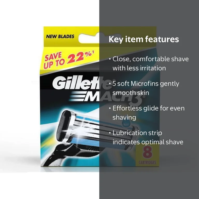 Gillette Mach3 Refill Cartridge Blades for Mach 3, 8 Ct - Walmart.com