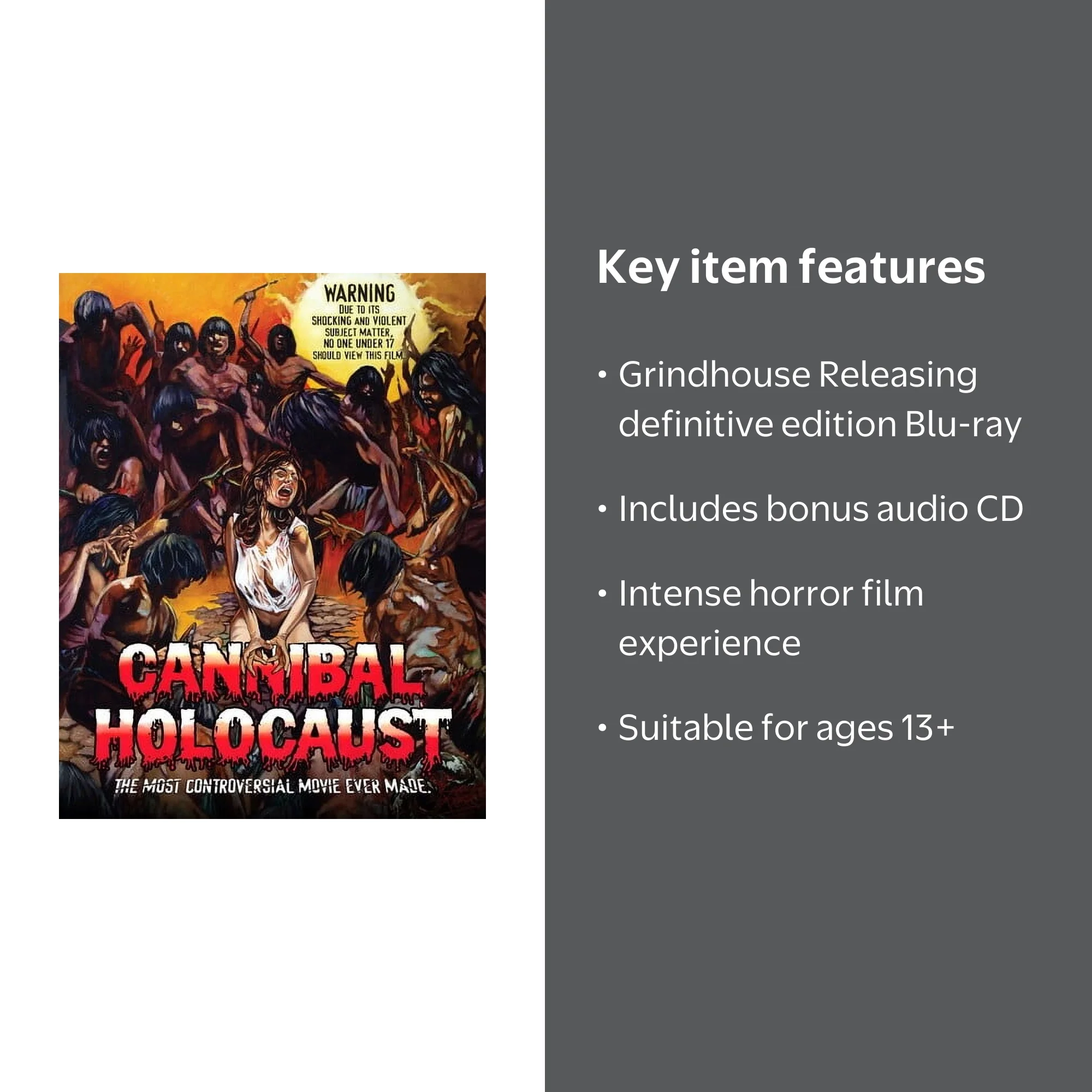 Cannibal Holocaust (Blu-ray + CD), Grindhouse Releasing, Horror