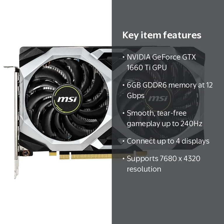 MSI GeForce GTX 1660 Ti Ventus XS 6G OC Graphics Card - Walmart.com