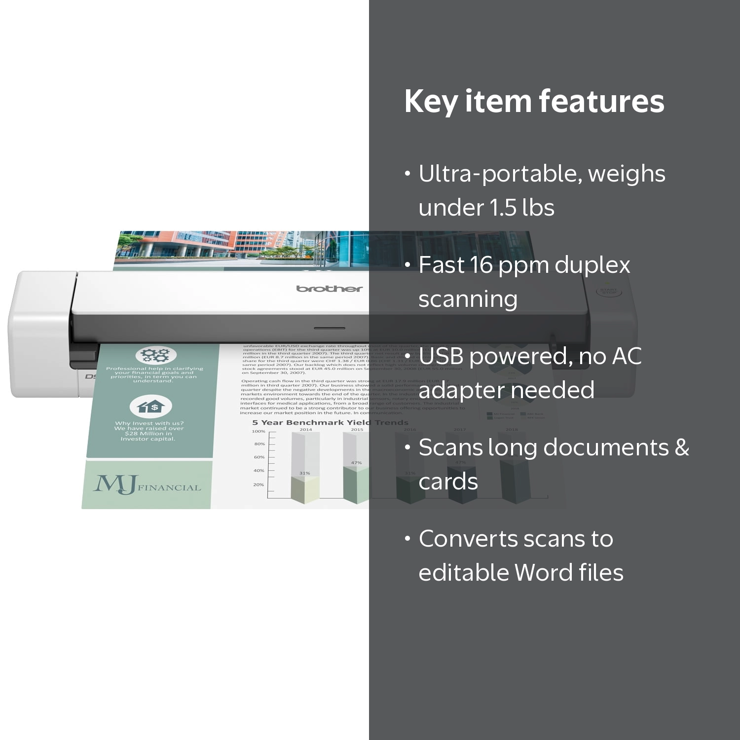FULL SCAN SYSTEM ( フルスキャンシステム）特典DVD URL付 Brother, Document Scanner, Duplex, Compact, Portable, White