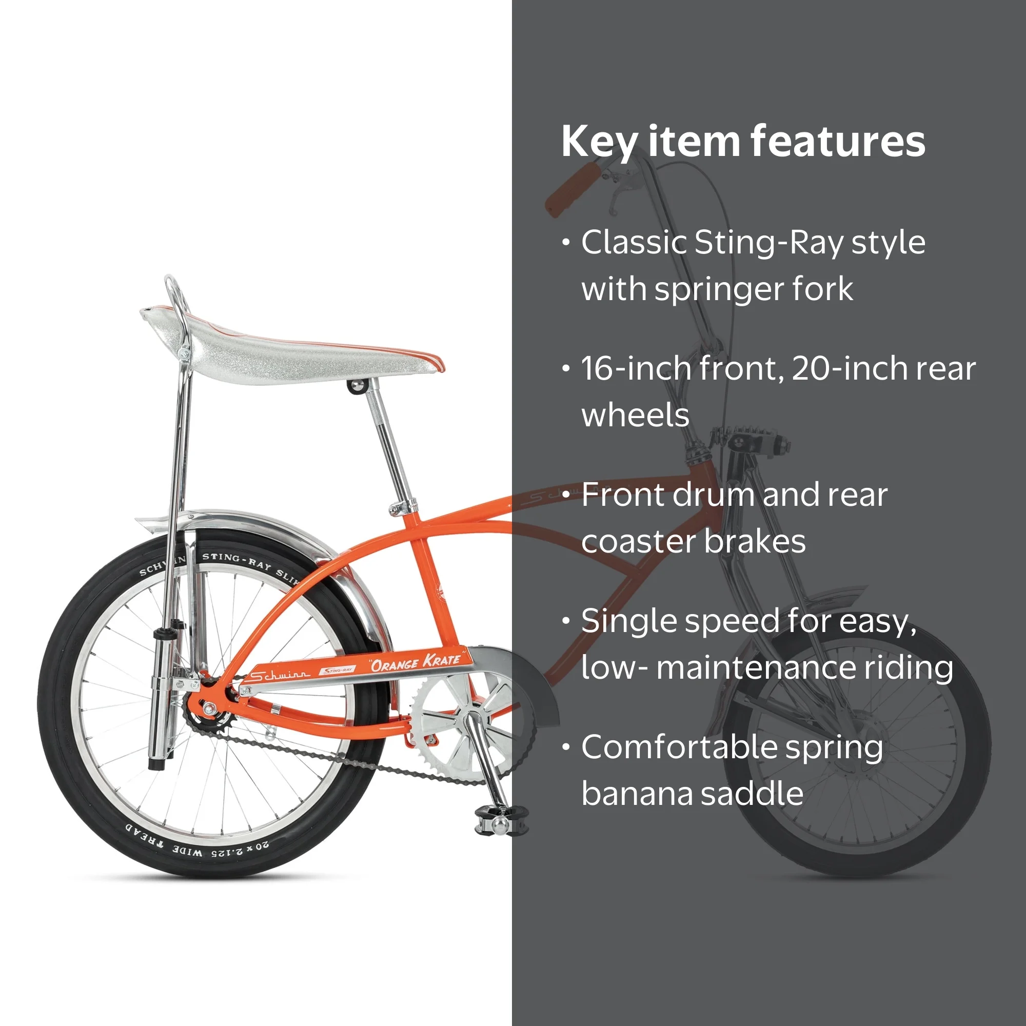 Schwinn Classic Orange Krate Bike, 20-Inch Wheel, Single Speed, Vintage  Style, Orange - Walmart.com