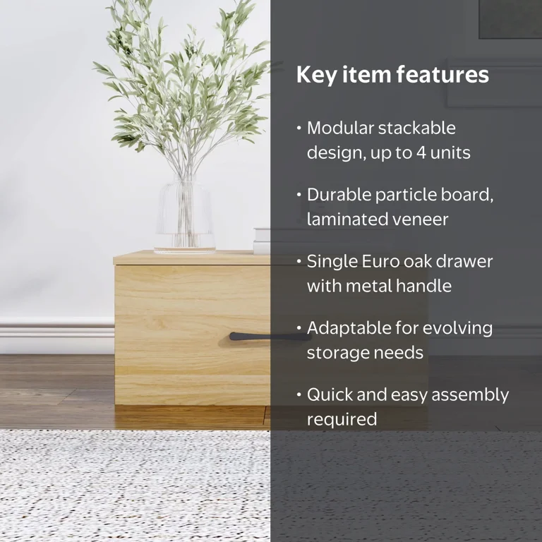 Mainstays Ardent One Drawer Modular Storage System, Euro Oak