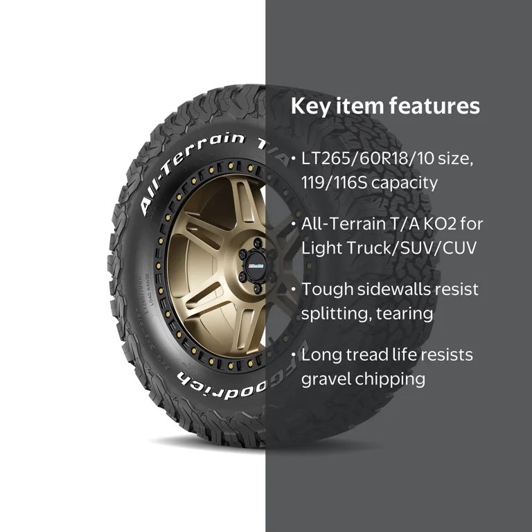 BFGoodrich, All-Terrain T A KO2, LT265/60R18, Black - Walmart.com