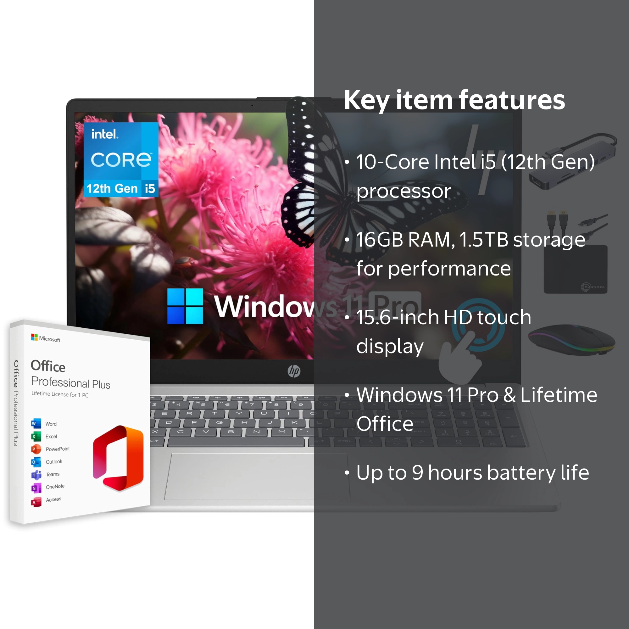 初期保証 i5-9400 16GB SSD256 WiFi オフィス Win11 HP 15.6