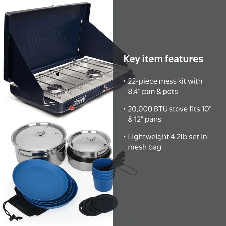Coleman Classic 3-in-1 Camping Stove, 2 Burners, Blue Nights +