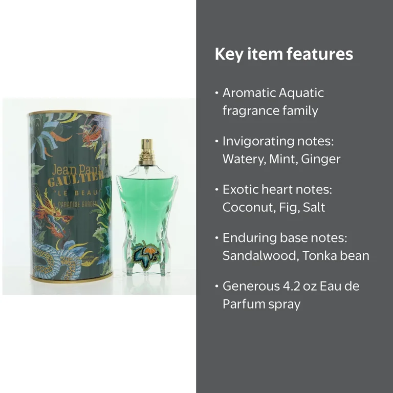 Jean Paul Gaultier, Fragrance, 4.2 oz, Le Beau Paradise Garden Men