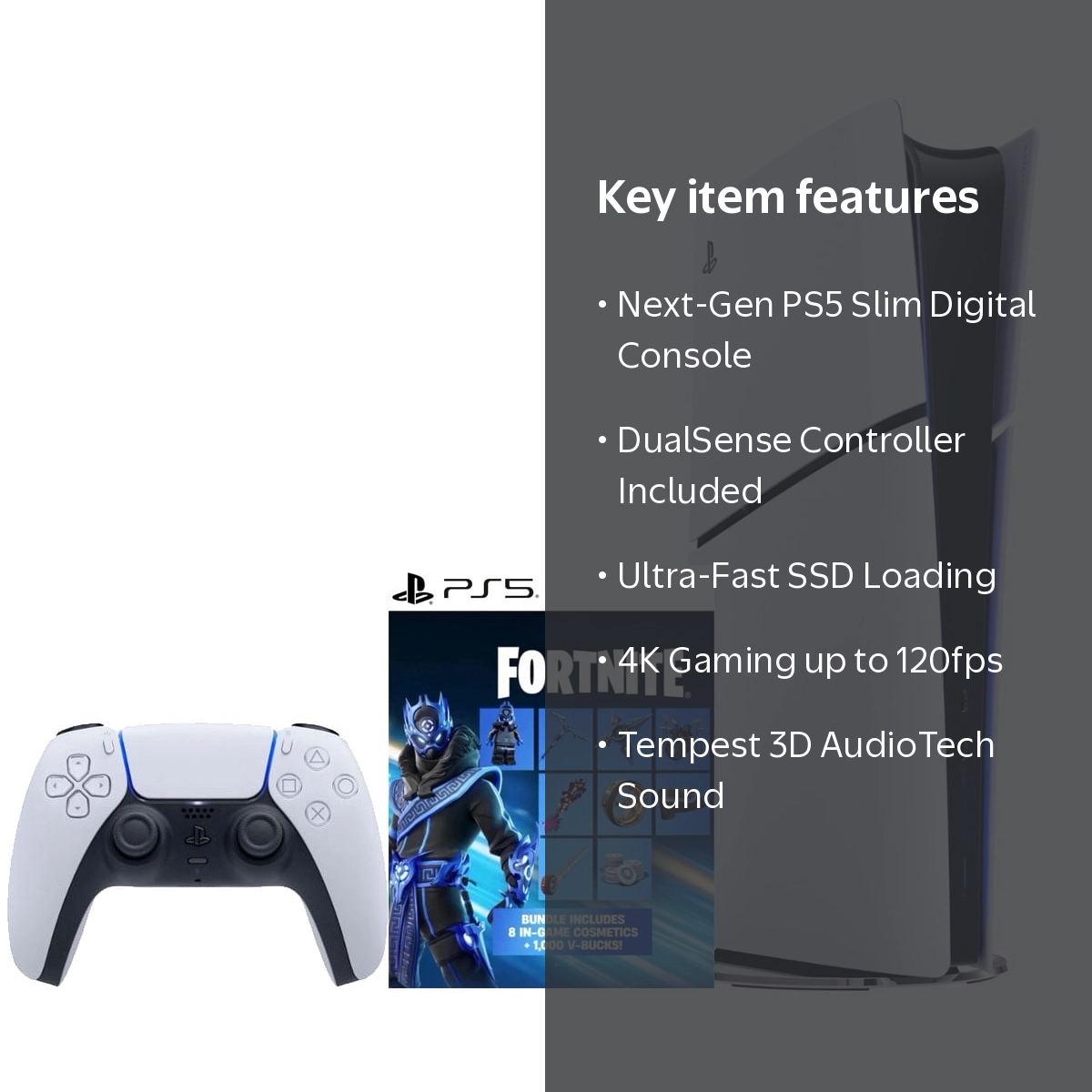 PlayStation 5 Digital Edition Console, Slim Design, 825GB SSD