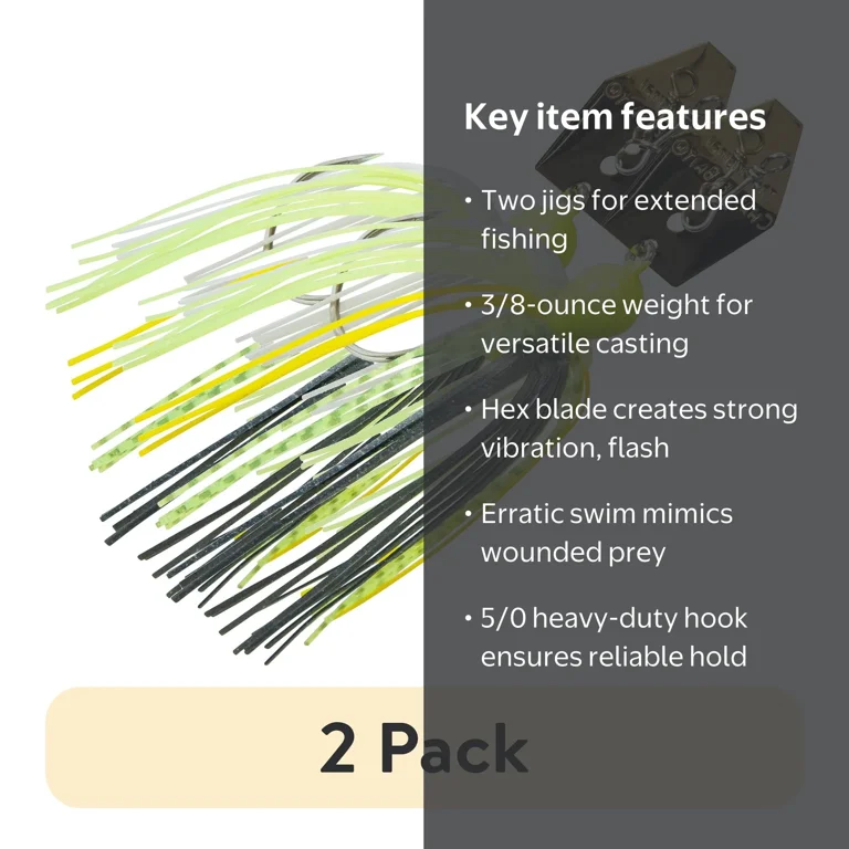 2 pack) Z-Man Original ChatterBait Bladed Jig 3/8 oz – Chartreuse