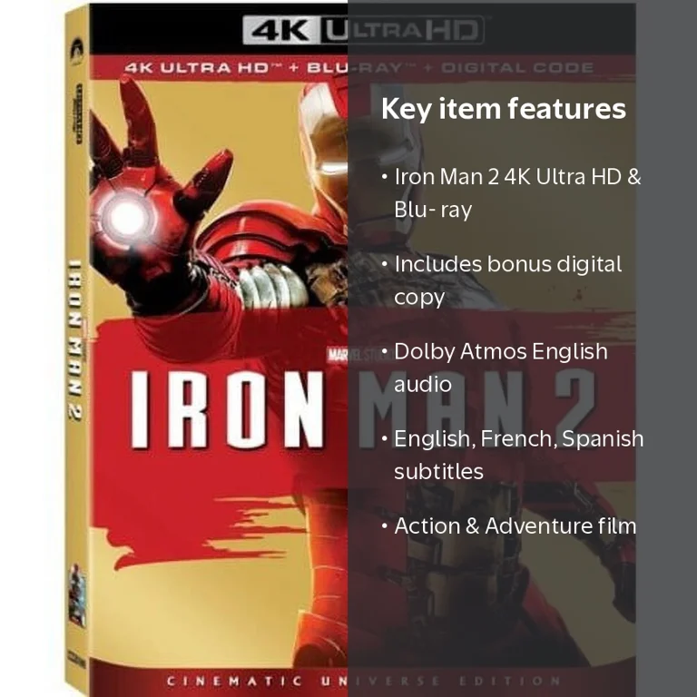 Marvel Iron Man 2 4K Ultra HD + Blu-ray, Action & Adventure