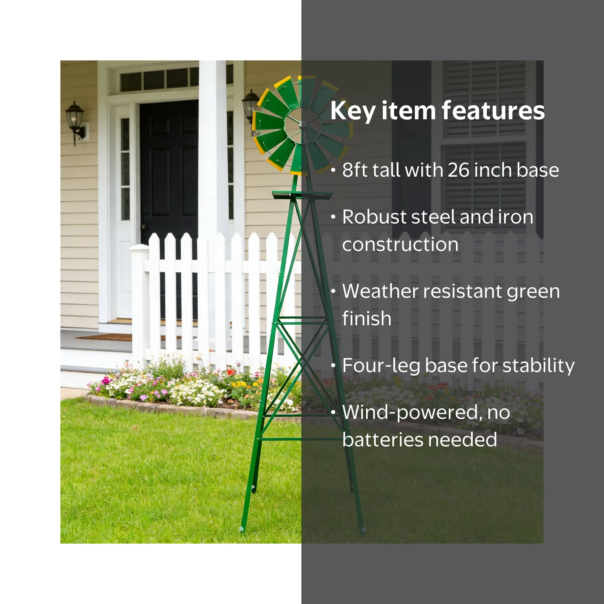 Ktaxon 8ft Metal Garden Windmill with Directional Wheel, Weather