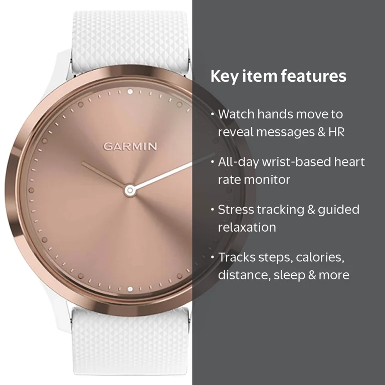 GARMIN Vivomove HR Sport, Hybrid Smartwatch, Touchscreen, Heart
