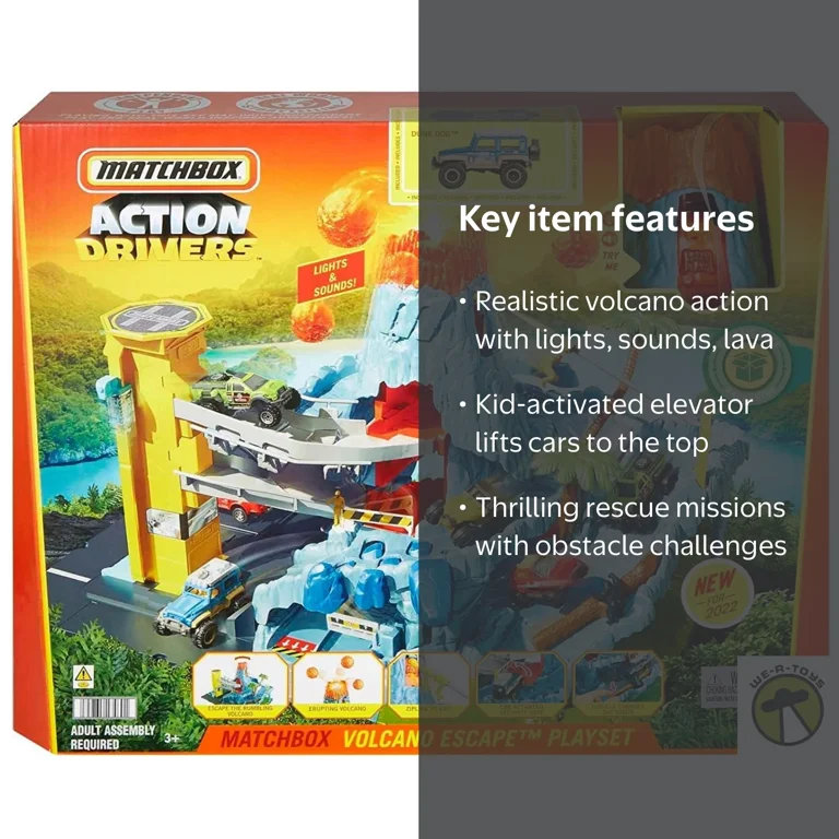 Matchbox Adventure Toy Set: Action Drivers Volcano Escape Playset